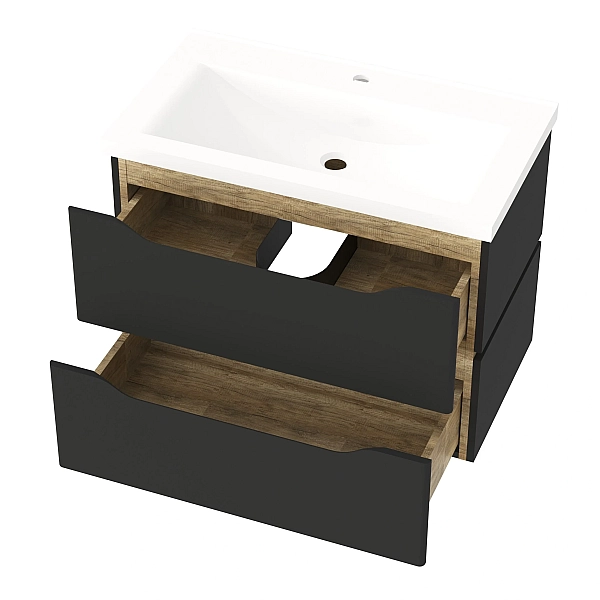 "Сакраменто" Тумба підвісна з ум. Глорія 80 2ш (антрацит) - Фото - 2