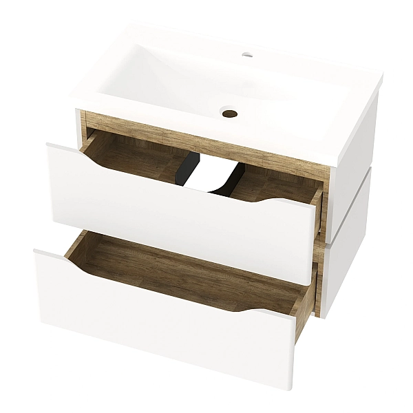 "Сакраменто" Тумба підвісна з ум. Глорія 80 2ш (біла) - Фото - 2