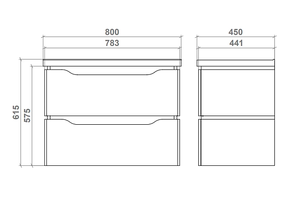 "Сакраменто" Тумба підвісна з ум. Глорія 80 2ш (біла) - Фото - 4