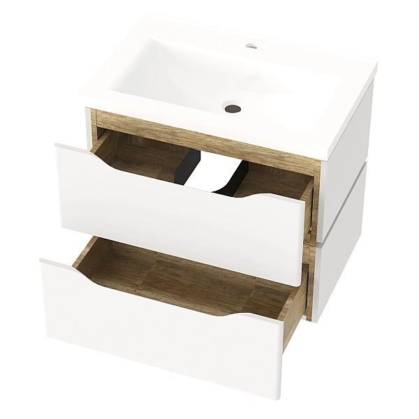 "Сакраменто" Тумба підвісна з ум. Глорія 70 2ш (біла) - Фото - 2