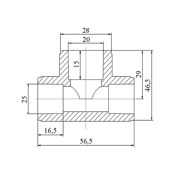 Трійник PPR Blue Ocean 25х20х25 редукційний - Фото - 2