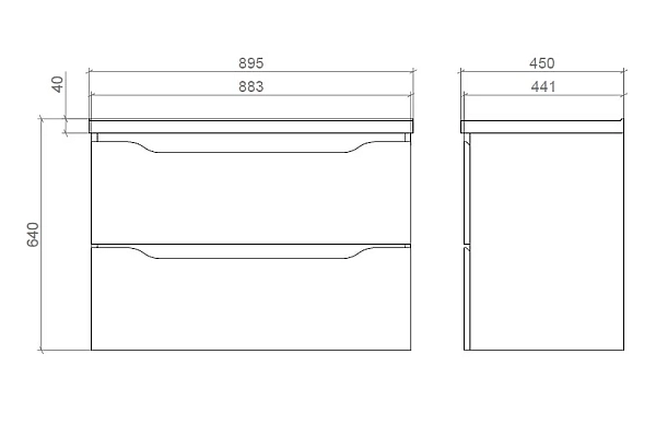 "Амелія" Тумба підвісна з умив. шк.Глорія 90 біла - Фото - 3