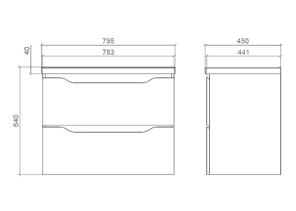 "Амелія" Тумба підвісна з умив. шк.Глорія 80 біла - Фото - 3