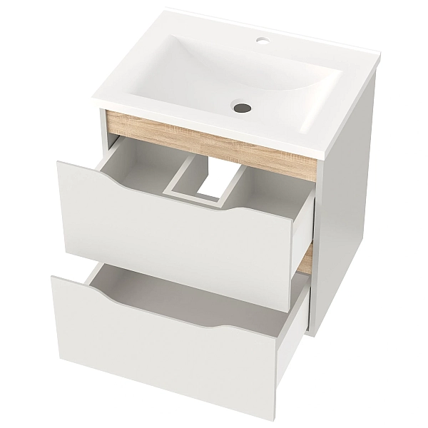 "Амелія" Тумба підвісна з умив. шк.Глорія 60 дуб сонома - Фото - 2