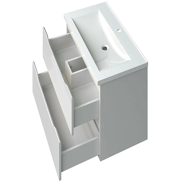 "Амелія" Тумба підвісна з умив. шк.Глорія 60 біла - Фото - 2