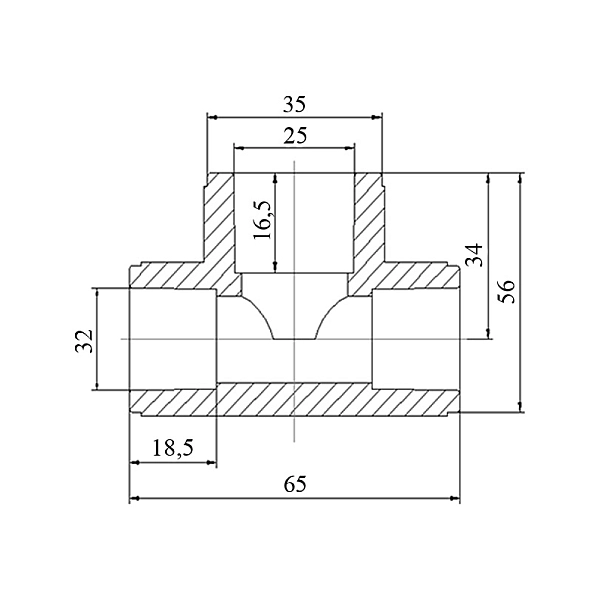 Тройник PPR Blue Ocean 32х25х32 редукционный - Фото - 2