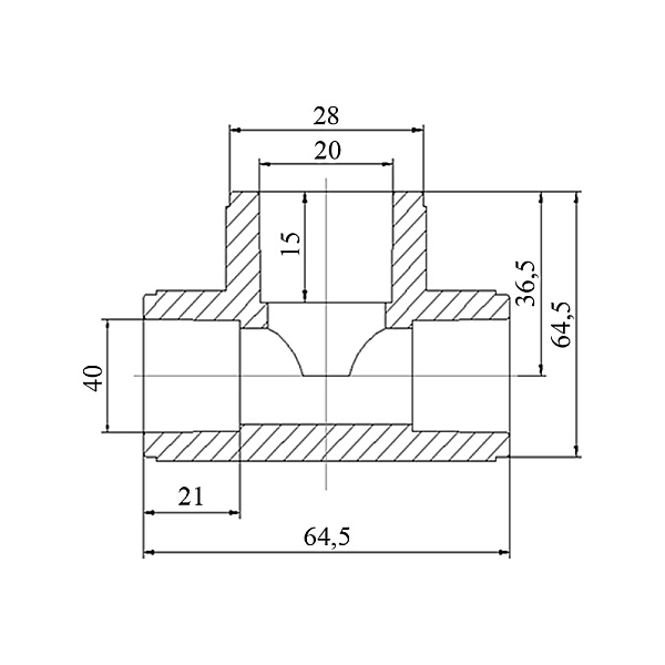 Трійник PPR Blue Ocean 40х20х40 редукційний - Фото - 2