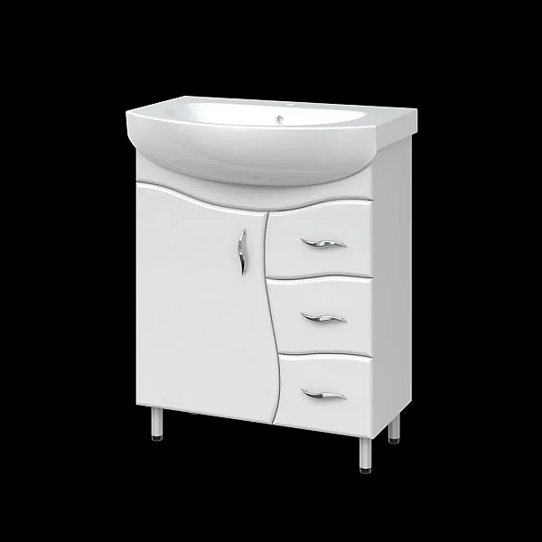 Тумба з умив. "Лотос/RUNA 70" з 3-ма шухлядами. хвиля