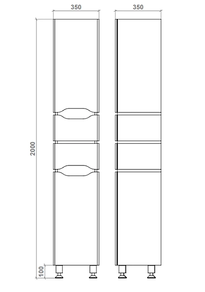 "Сакраменто" Пенал підлоговий 35х35 (антрацит, лівий) - Фото - 4