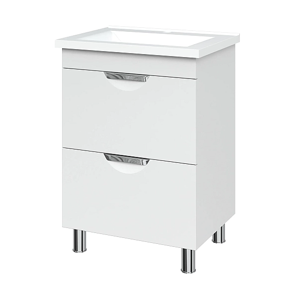 "Лора" Тумба з умив. шт.камінь "Глорія 60" з 2 шухлядами, вр.р. напр.прих.монт