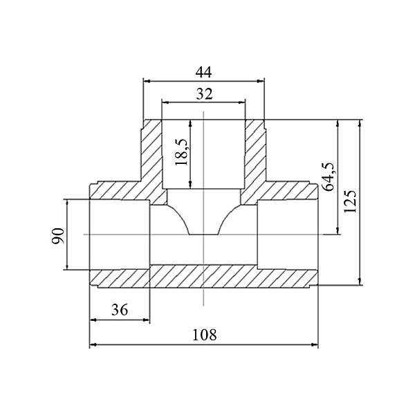 Трійник PPR Blue Ocean 90х32х90 редукційний - Фото - 2