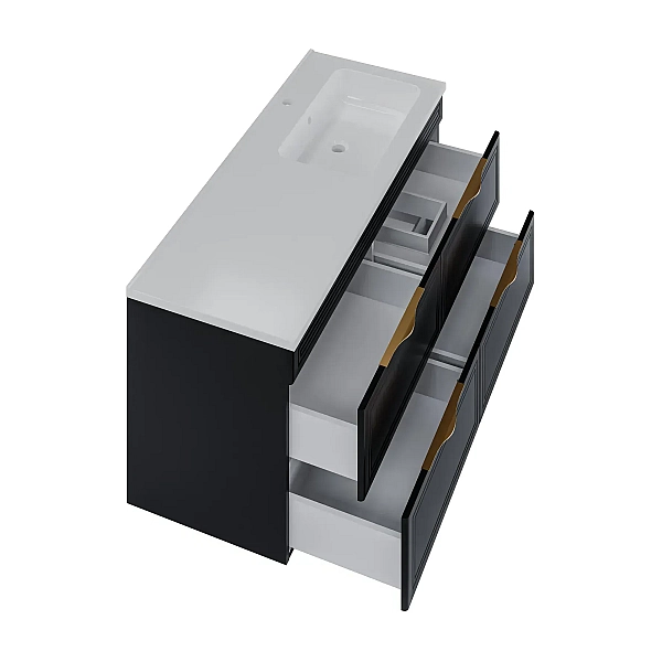 "Естель" тумба підвісна з ум. Родео 120, чорна П. - Фото - 2