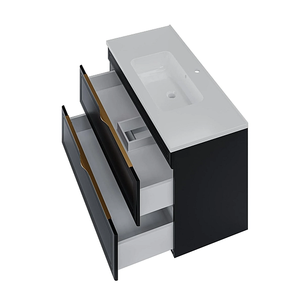 "Естель" тумба підвісна з ум. Родео 100, чорна - Фото - 2