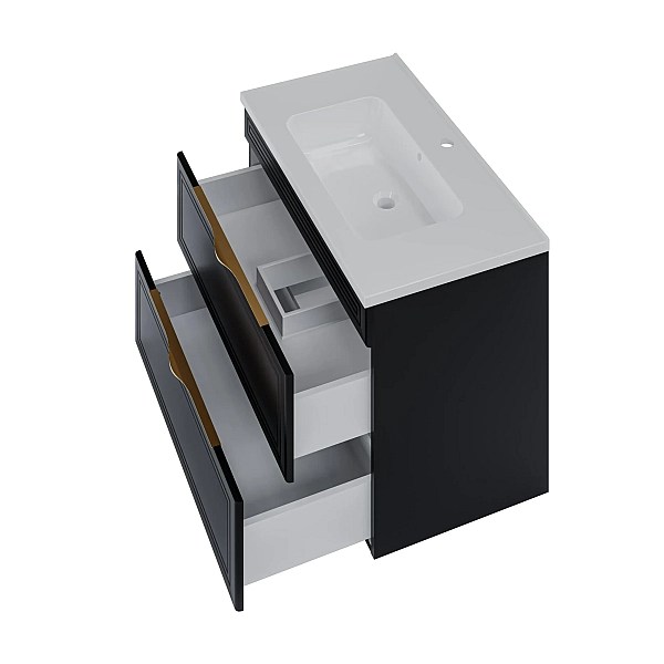 "Естель" тумба підвісна з ум. Родео 80, чорна - Фото - 2