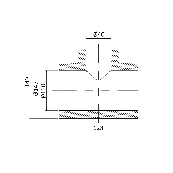 Трійник PPR Blue Ocean 110х40х110 редукційний - Фото - 2
