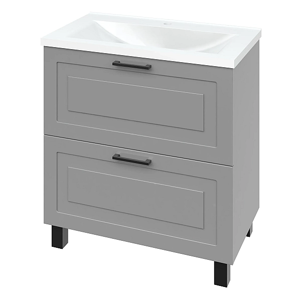 "Альба" Тумба підлогова з ум. Глорія 60 2ш (сіра матова) фреза NEW