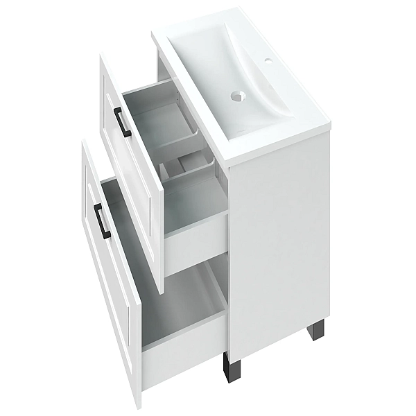 "Альба" Тумба підлогова з ум. Глорія 60 2ш (біла матова) фреза NEW - Фото - 2