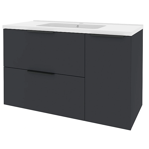 "Фест" Тумба з ум. Родео 100 (антрацит) з корзиною праворуч