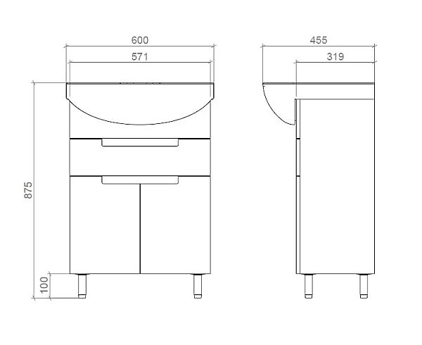 "Runa" Тумба 60 з умив. Лотос/RUNA 60 з шухлядою - Фото - 4