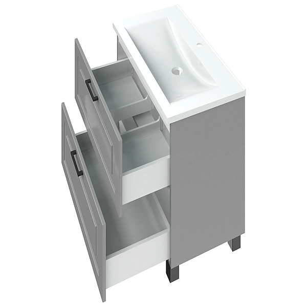 "Альба" Тумба підлогова з ум. Глорія 80 2ш (сіра матова) фреза NEW - Фото - 2