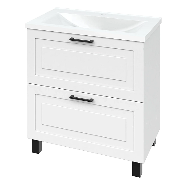 "Альба" Тумба підлогова з ум. Глорія 80 2ш (біла матова) фреза NEW