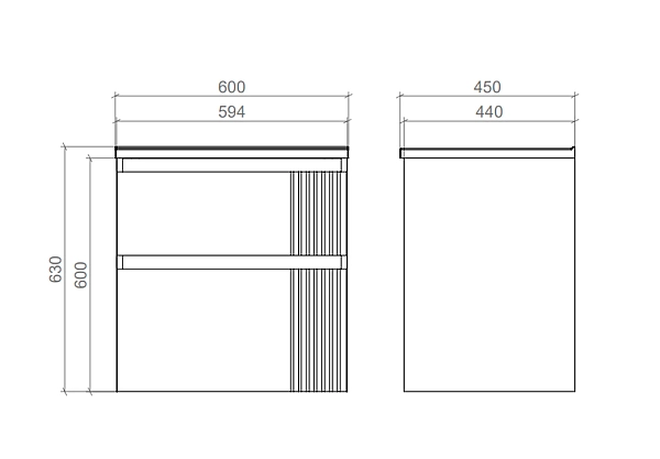 "Родео" Тумба підвісна з ум. Родео 60, сіра - Фото - 3