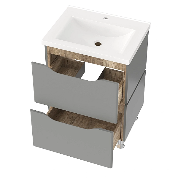 "Сакраменто" Тумба підлогова з ум. Глорія 60 2ш (сіра) - Фото - 2