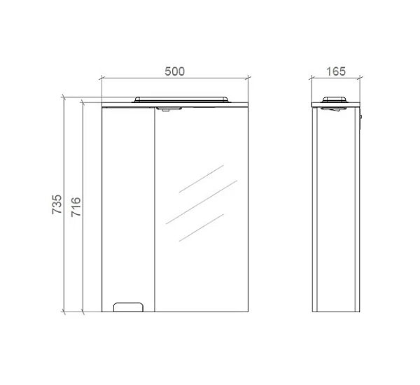 "Runa" Шафа з дзеркалом 50 Л - Фото - 4