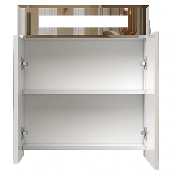 Смайл шафа з дзерк. з підсв, піск (віконце) фацет, 2 дв, 60 см біла Л - Фото - 2