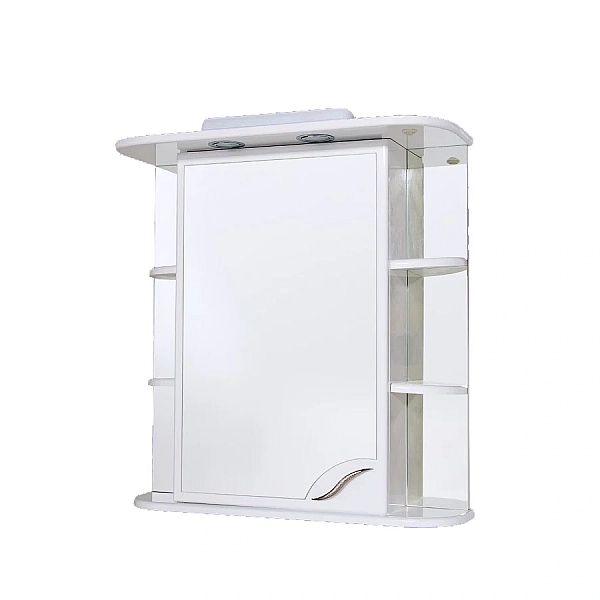 Шафа з дзеркалом з поличками і підсвіткою 70см Ліва