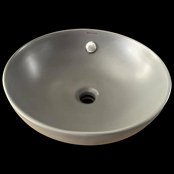 Раковина накладна Mixxus Premium TOPPER-0201 GRAY 410x410x165mm з переливом (MP6649) - Фото - 5