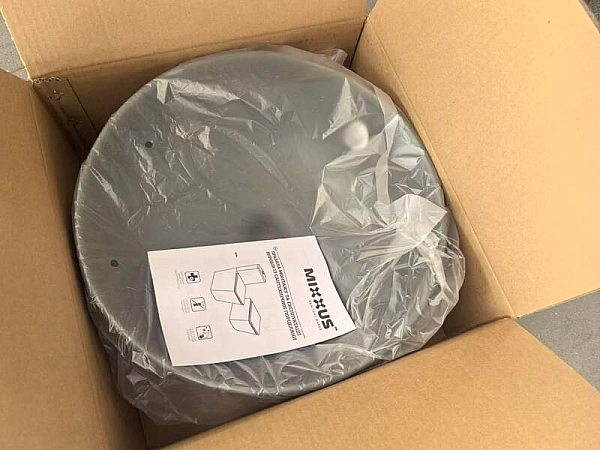 Раковина накладна Mixxus Premium TOPPER-0201 GRAY 410x410x165mm з переливом (MP6649) - Фото - 3