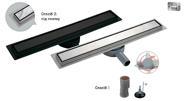 Душовий трап із нержавіючої сталі SUS304 Koer FD29-70x300 (AC0621) - Фото - 3