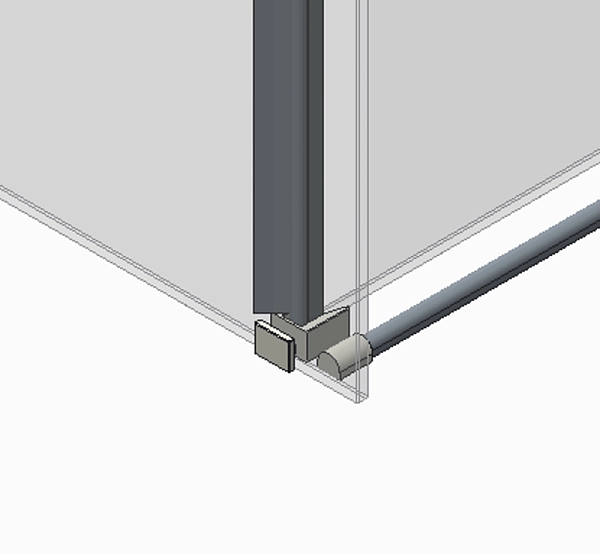 Бічна стінка до кабіни Koer SR SW01-90x200-TR-07 прозоре скло Easy Clean 8мм, графіт (KR5382) - Фото - 3