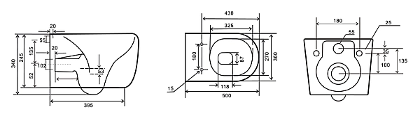 Унітаз підвісний Mixxus Premium TOPPER-0303-R GRAY 495x370x350mm система змиву RIMLESS (MP6657) - Фото - 9