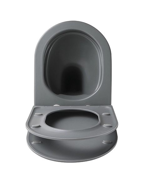 Унітаз підвісний Mixxus Premium TOPPER-0303-R GRAY 495x370x350mm система змиву RIMLESS (MP6657) - Фото - 5