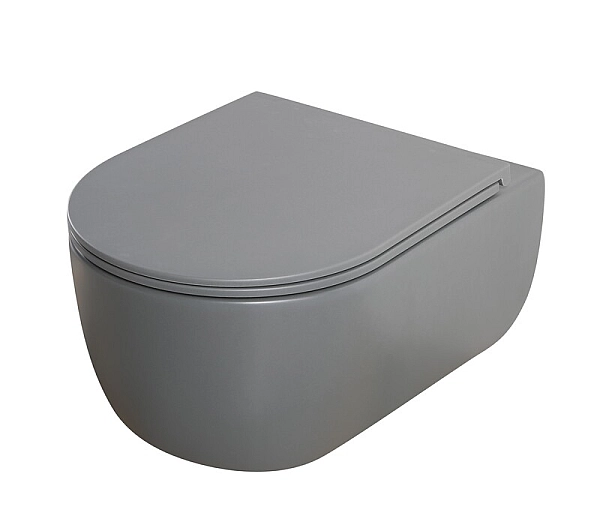 Унітаз підвісний Mixxus Premium TOPPER-0303-R GRAY 495x370x350mm система змиву RIMLESS (MP6657) - Фото - 8