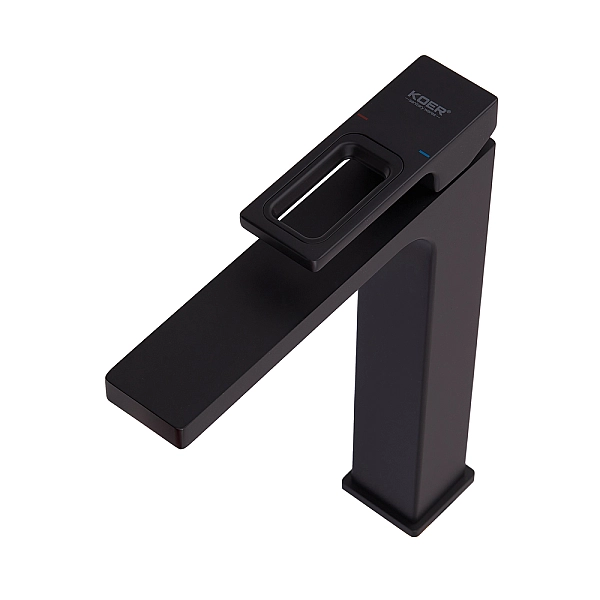 Змішувач для умивальника Koer KB-11009-05 високий (Колір чорний) (KR3501) - Фото - 8