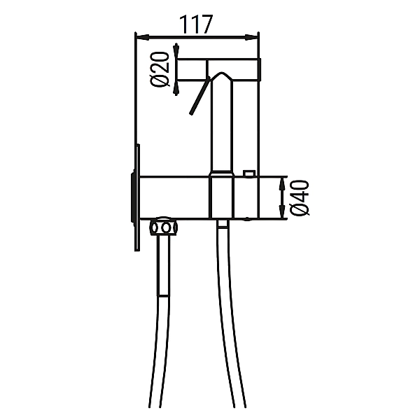 Змішувач для гігієнічного душу Koer KB-24029-05 термостатичний вбудований, колір чорний (KR5494) - Фото - 4