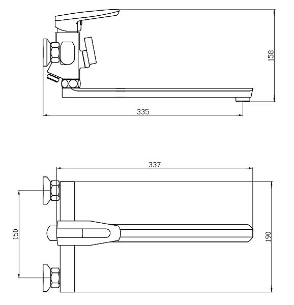 Змішувач для ванни Mixxus Pegas 006 (Euro) (MI6245) - Фото - 5