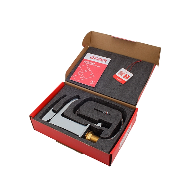 Змішувач для умивальника Koer KB-14007-01 водоспад (Колір хром) (KR3446) - Фото - 6