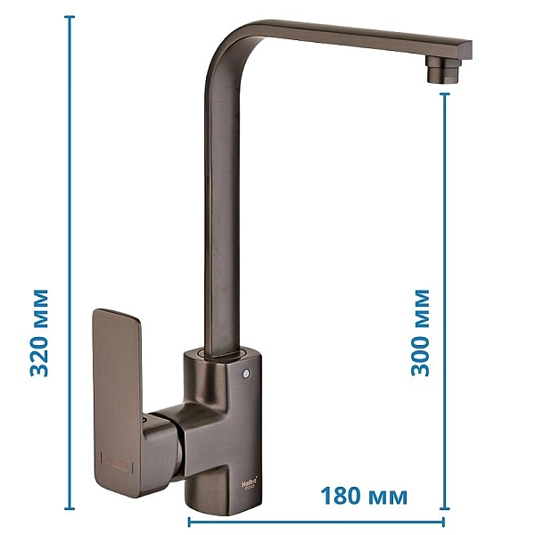 Змішувач для кухні Haiba Kubus 017 Graphite (HB4008) - Фото - 2