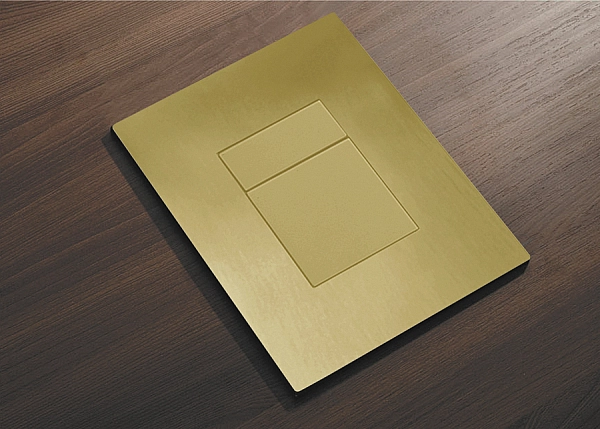 Панель змиву пластикова Koer KT-0607-12 157x198x3mm, кнопка квадратна (колір матове золото) (KR5715) - Фото - 4