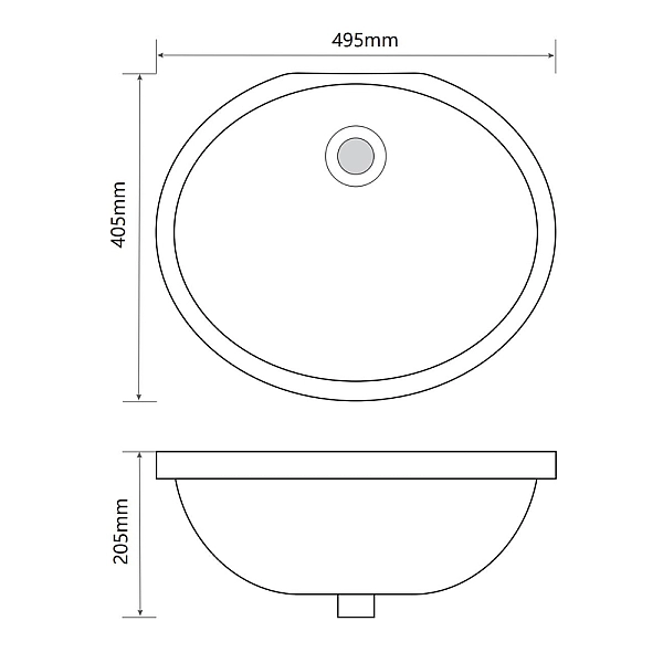 Раковина врізна під стільницю MIXXUS PREMIUM TOPPER-1701 495х405х205mm з переливом (MP6568) - Фото - 5