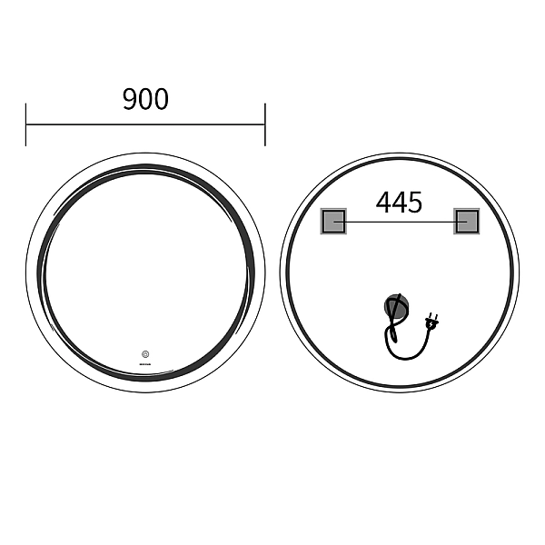 Дзеркало Mixxus Premium WAVE MC04-90 з Led Touch, Anti-fog, димером (3-6,5kK) (MP6637) - Фото - 10