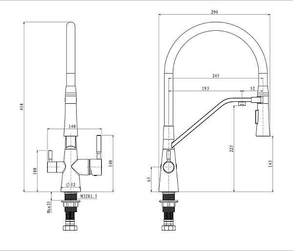 Змішувач для кухні Mixxus Premium Magnet 021 SS COLOR REFL.GREY (MI6976) - Фото - 2