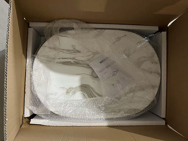 Раковина накладна MIXXUS PREMIUM ELLIPSE-0105 MARBLE-BLACK 600х400х150mm (MP6565) - Фото - 4