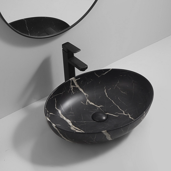 Раковина накладна Mixxus Premium ELLIPSE-0102 MARBLE 515х400х130mm (MP6552) - Фото - 8