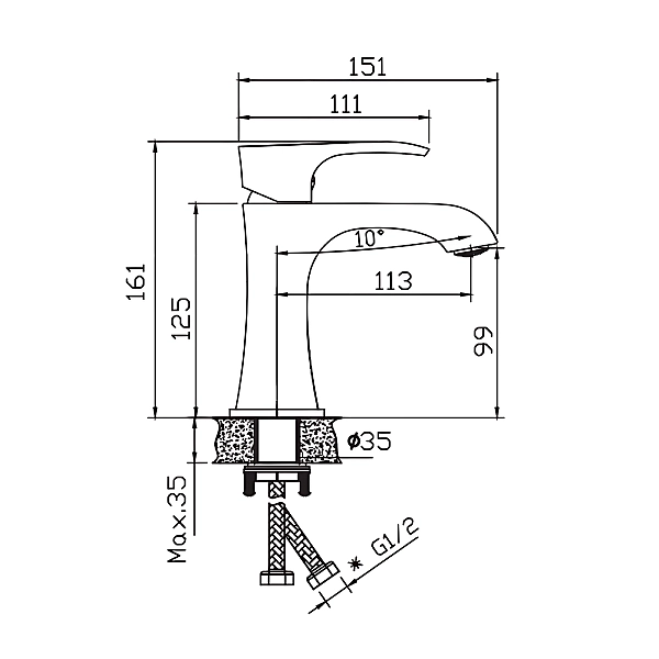 Змішувач для умивальника Haiba Monaco 001 Nut (HB9651) - Фото - 7