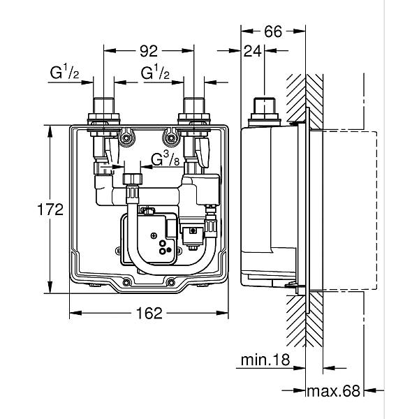Прихований монтажний блок Grohe Eurosmart Cosmopolitan E (36336001) - Фото - 2